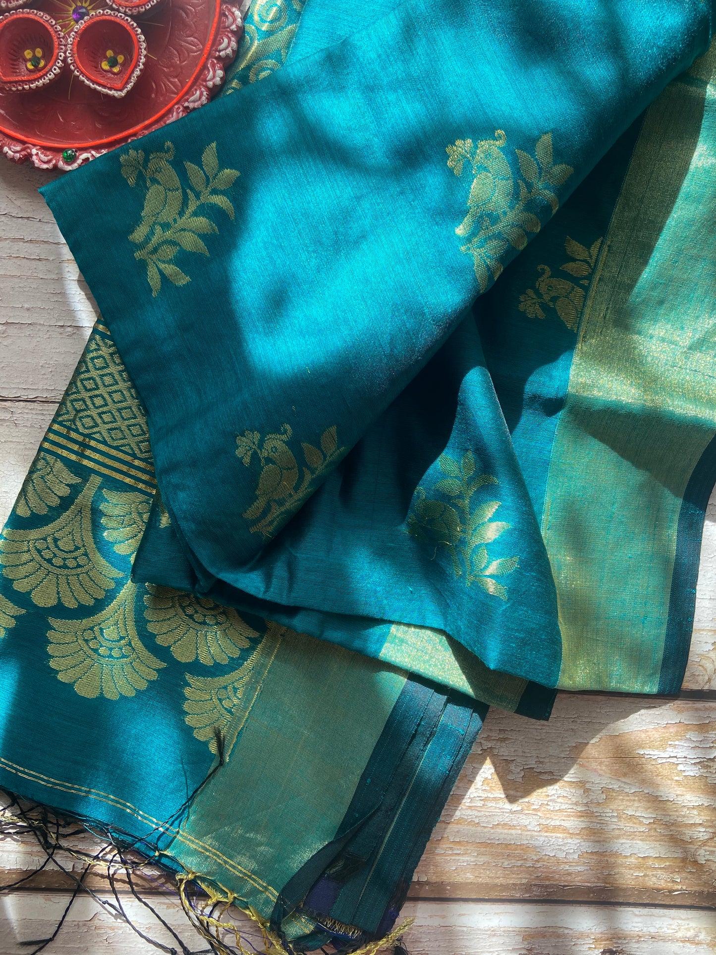 Teal Tia Saree