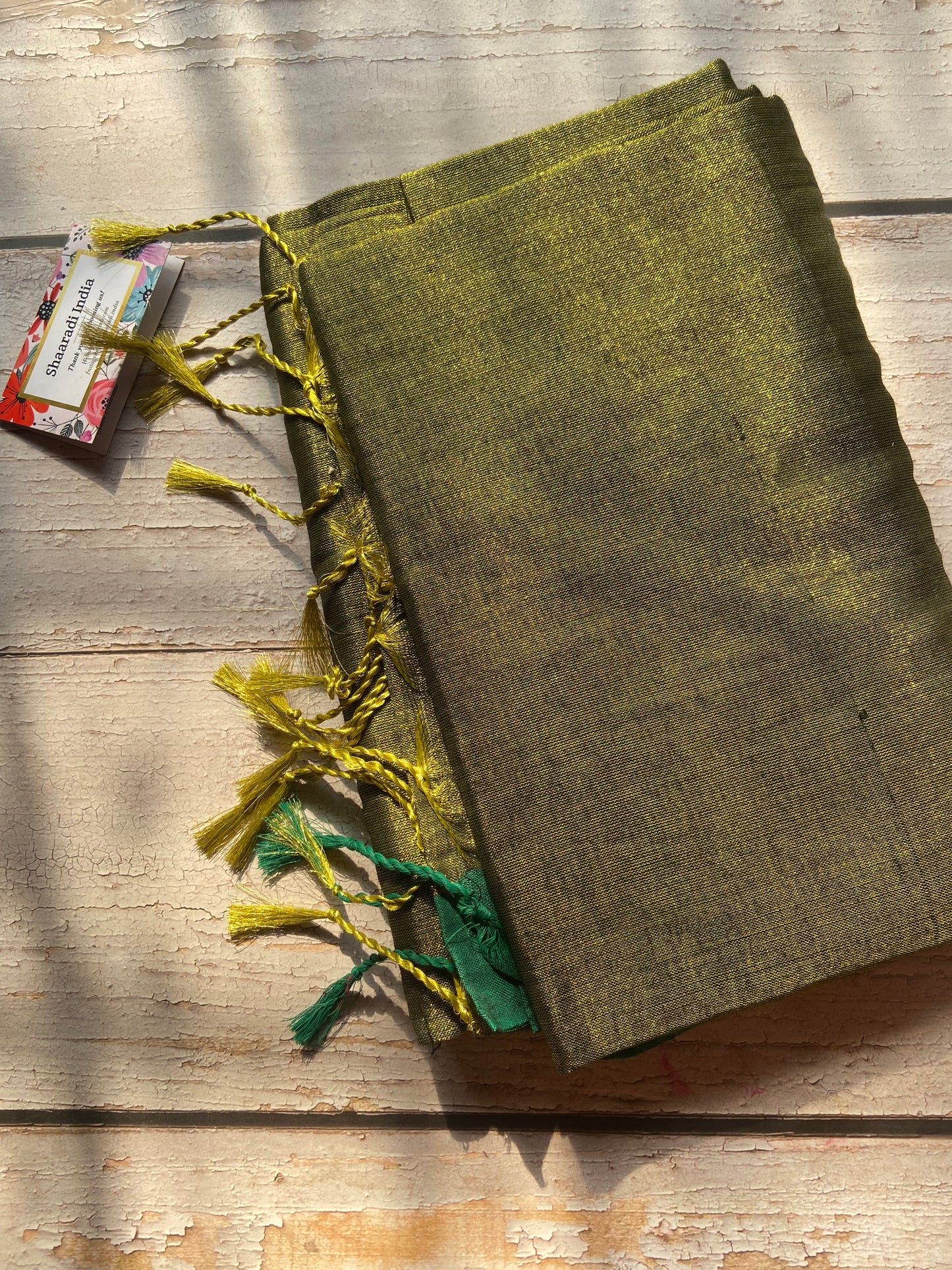 Raga Golden Green Saree