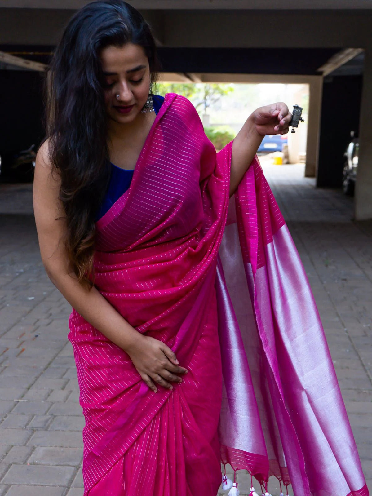 Ena Pink Saree