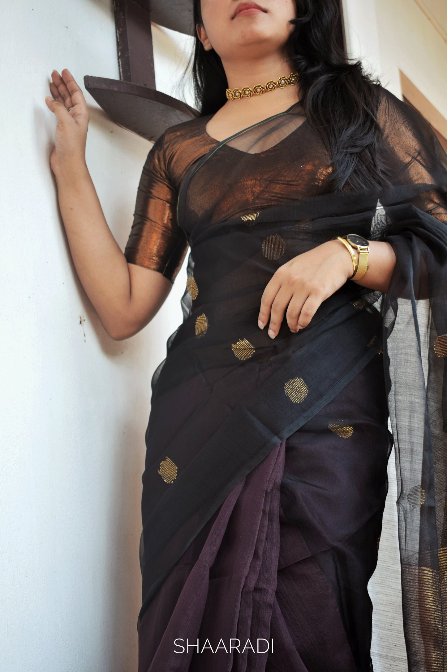 The Black & Bronze Saree