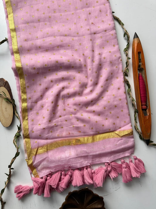 Gold Polka Mul Saree