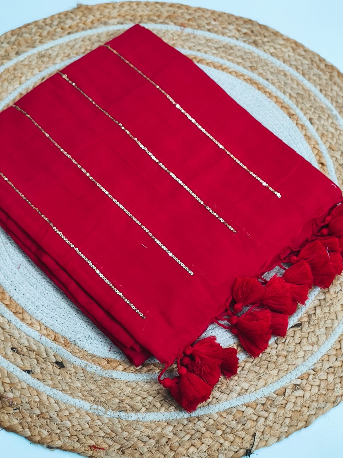 Sequinned Mul Saree