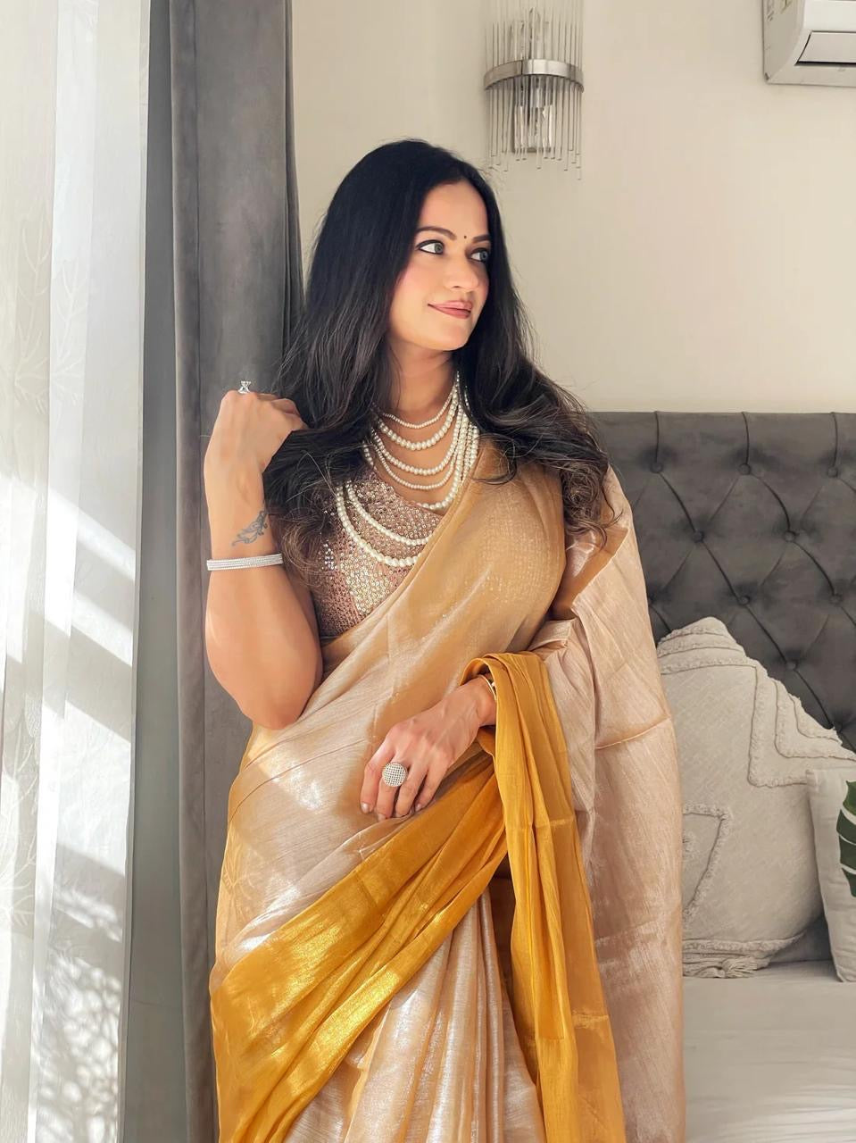 Golden Hour Tissue Saree