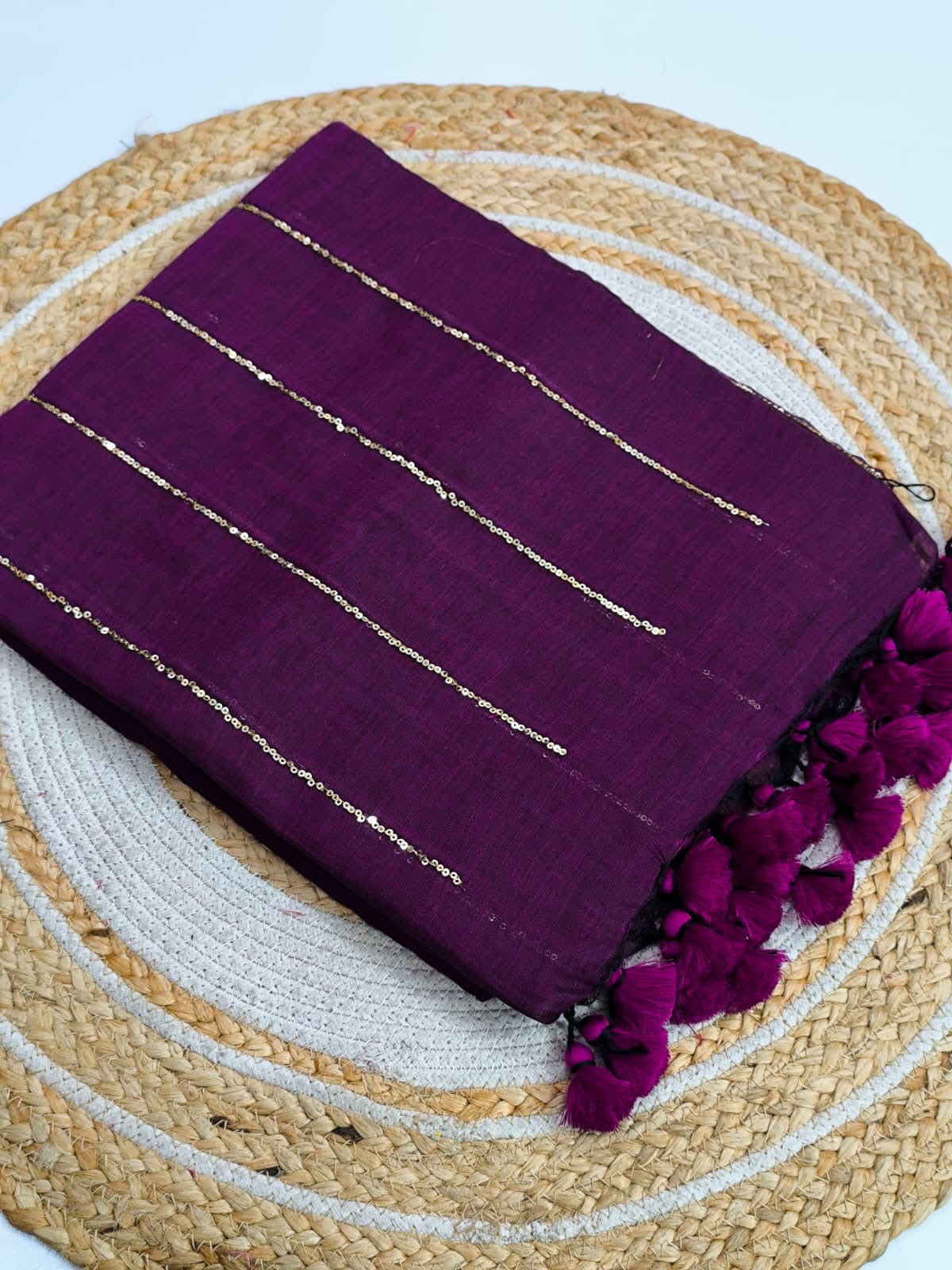 Sequinned Mul Saree