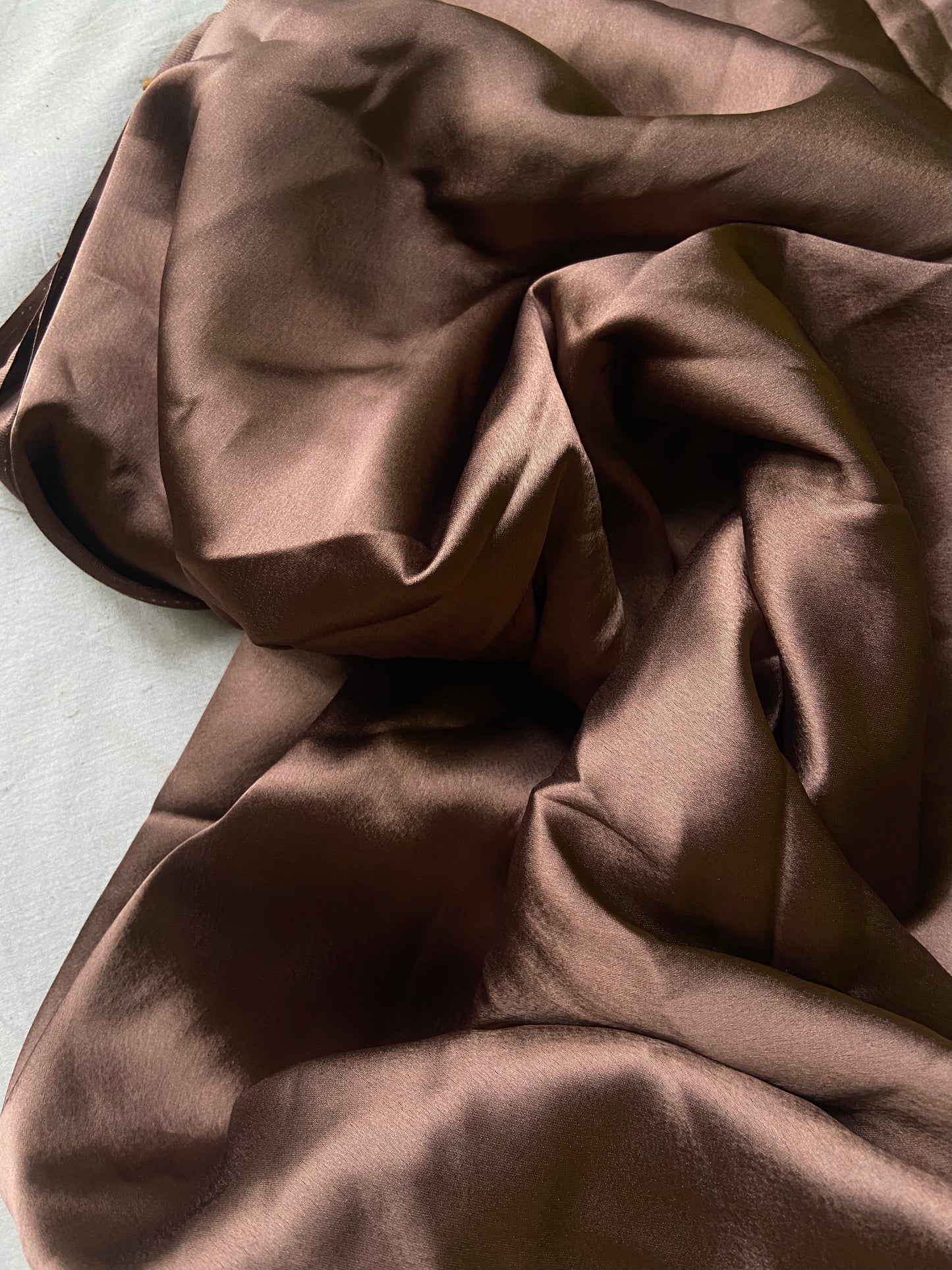 Coffee Brown Satin Saree