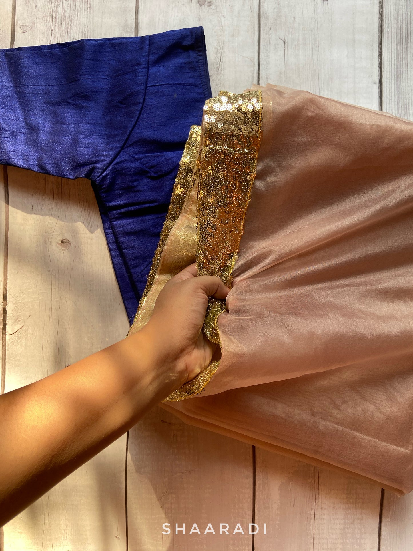 Molten Copper Organza Saree