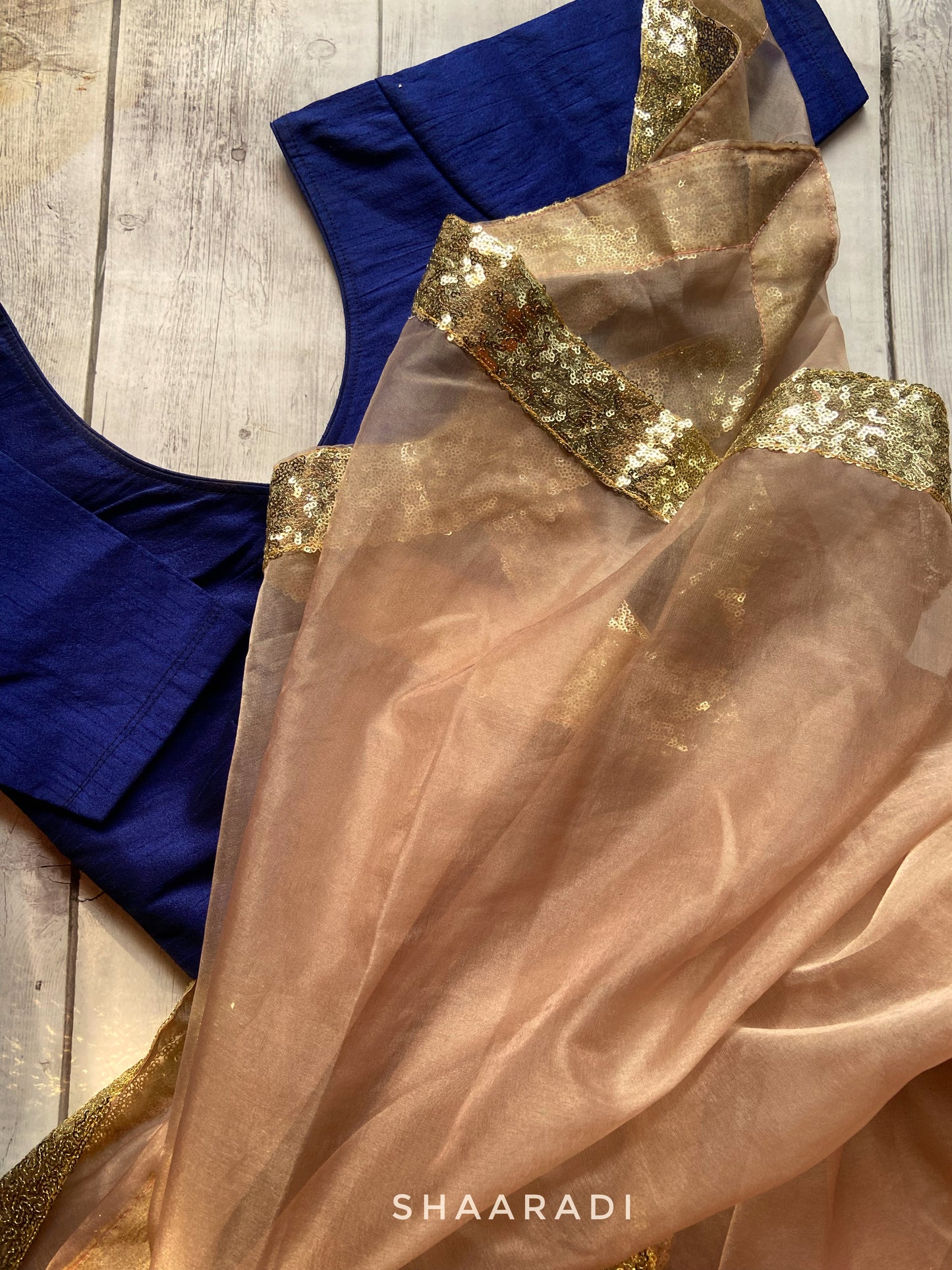 Molten Copper Organza Saree