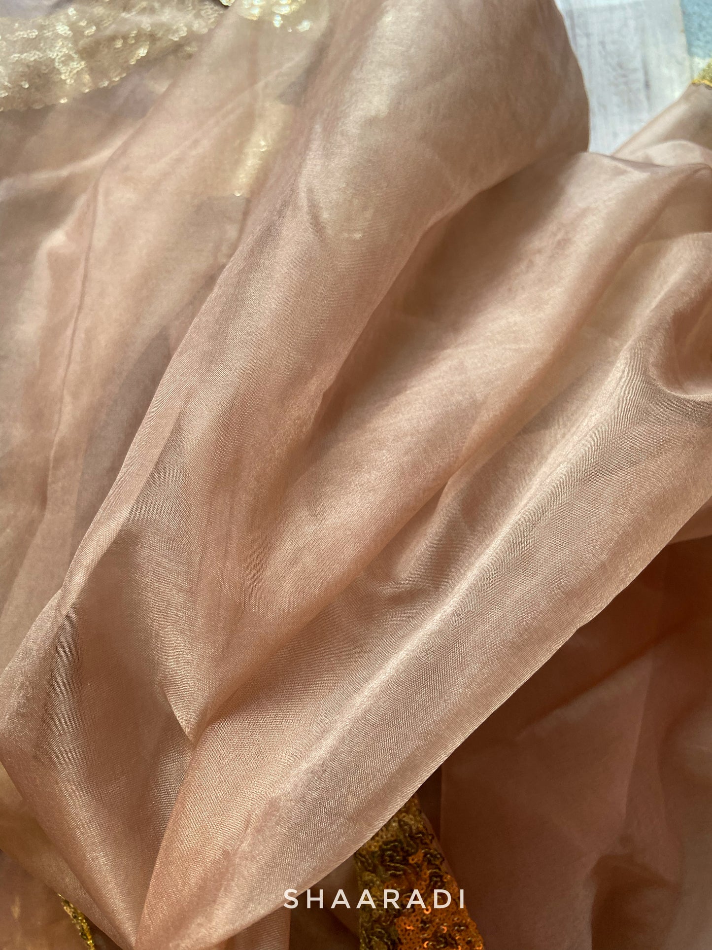 Molten Copper Organza Saree