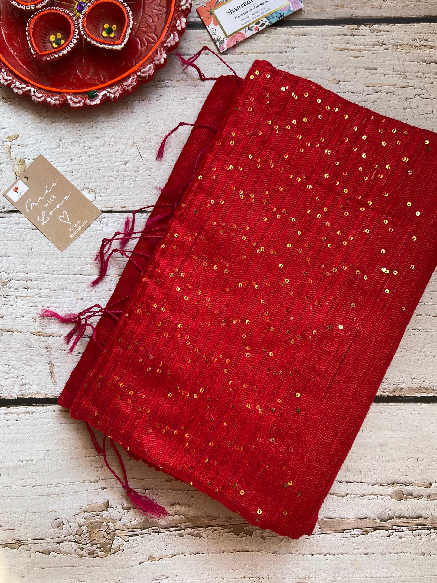 Snowdrop Red Saree