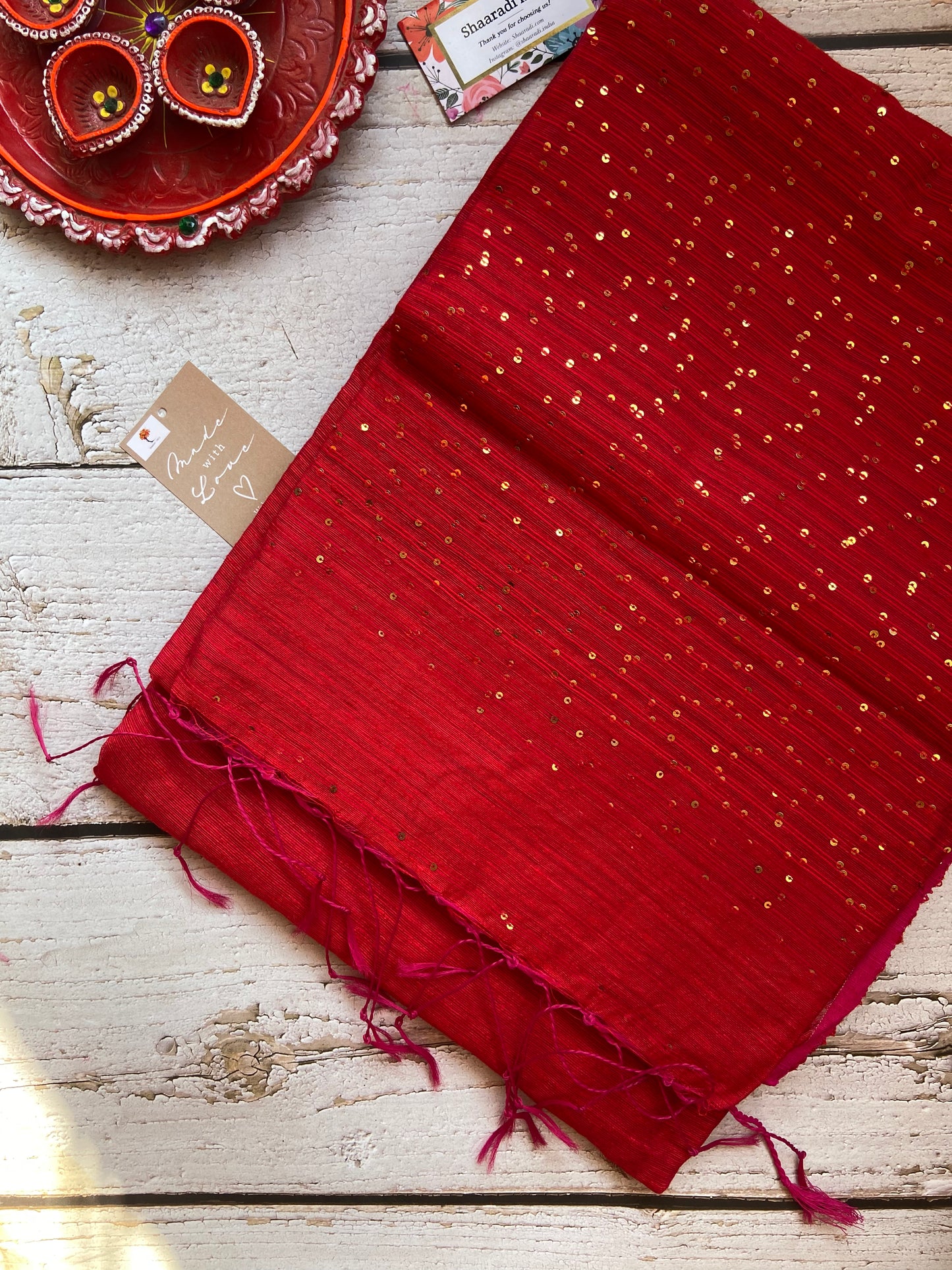 Snowdrop Red Saree