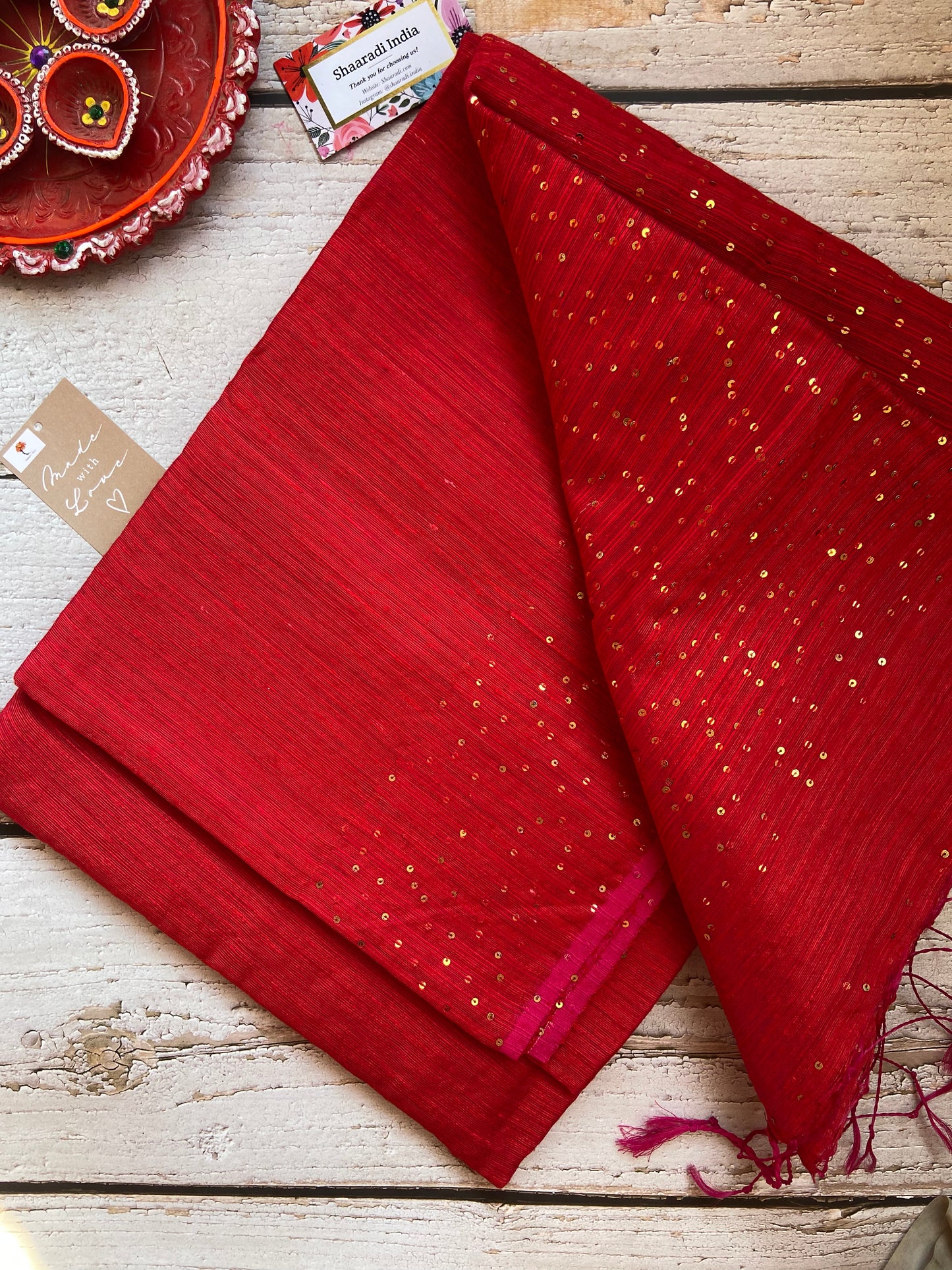 Snowdrop Red Saree