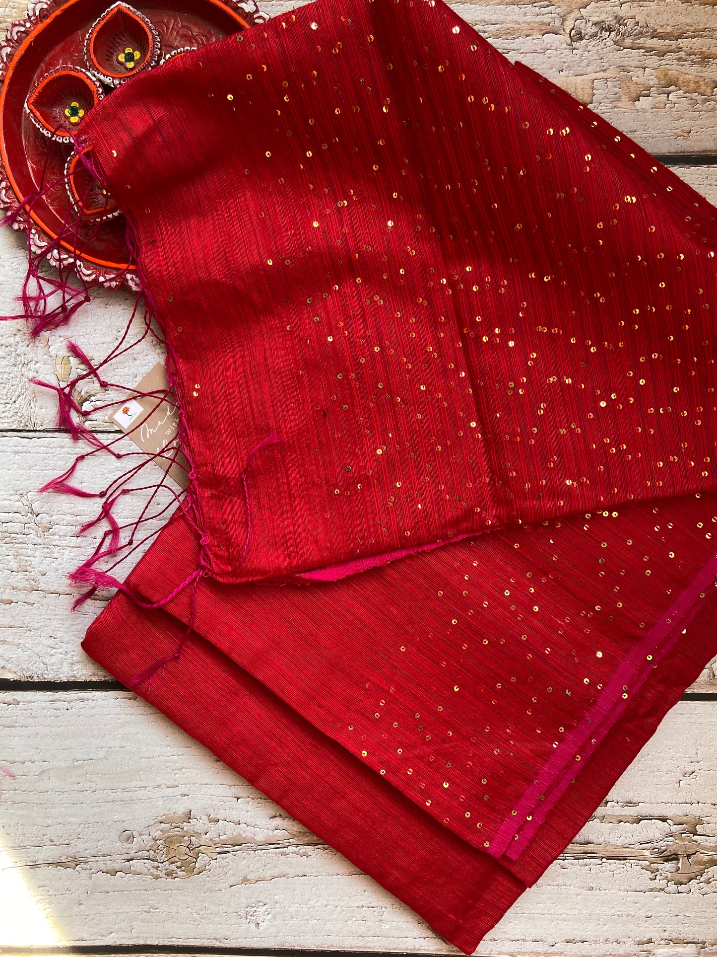 Snowdrop Red Saree