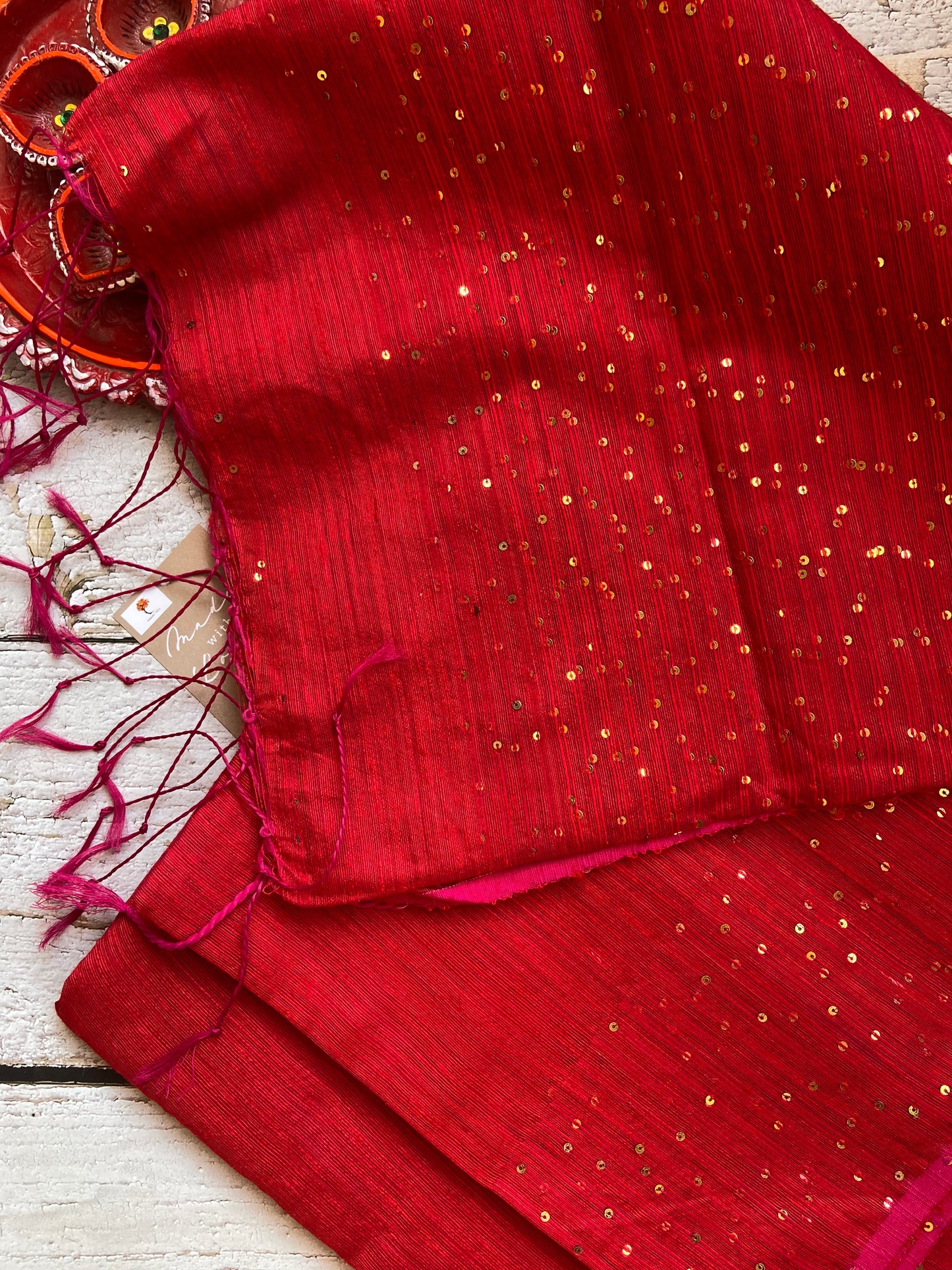 Snowdrop Red Saree