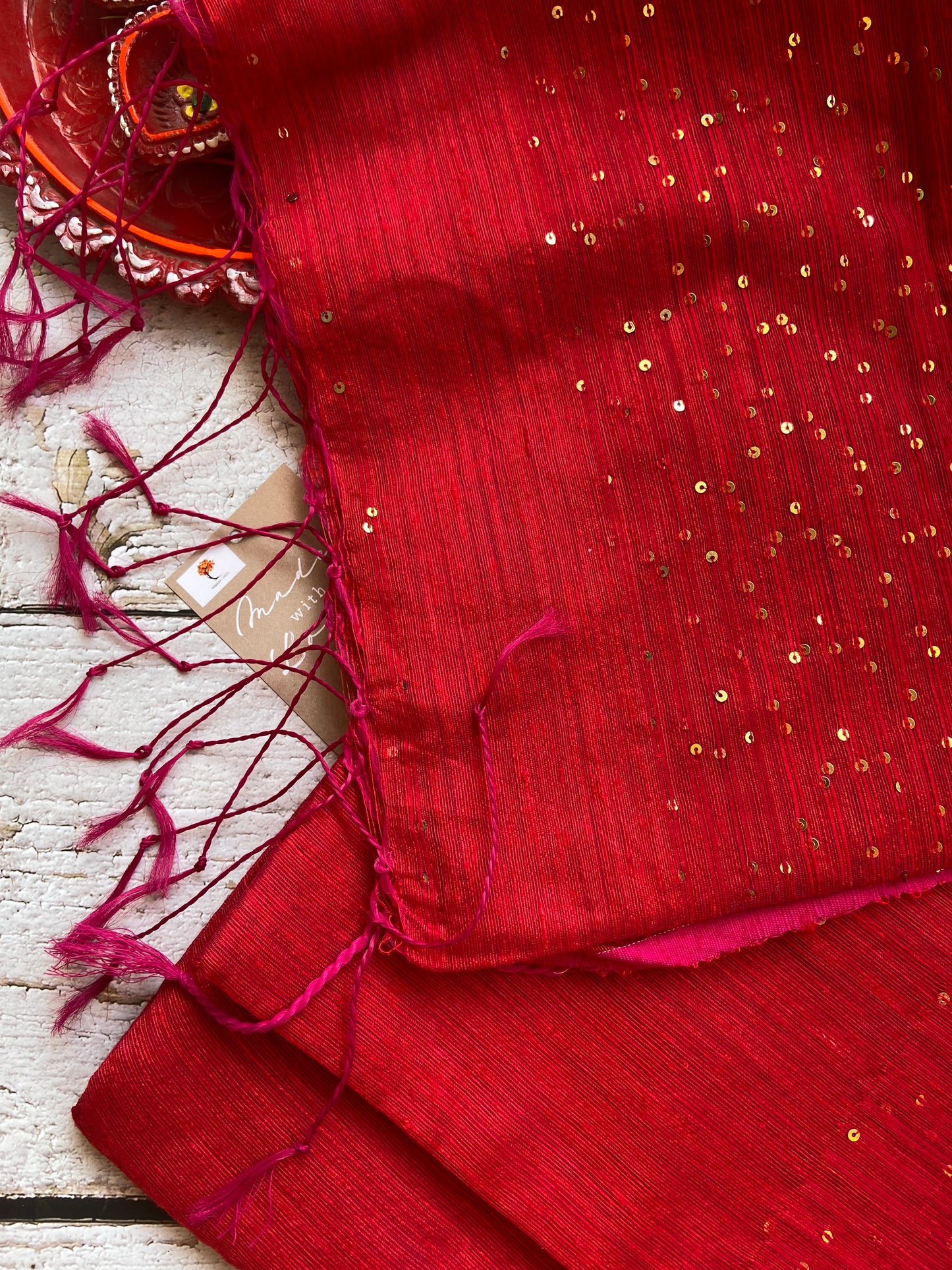 Snowdrop Red Saree