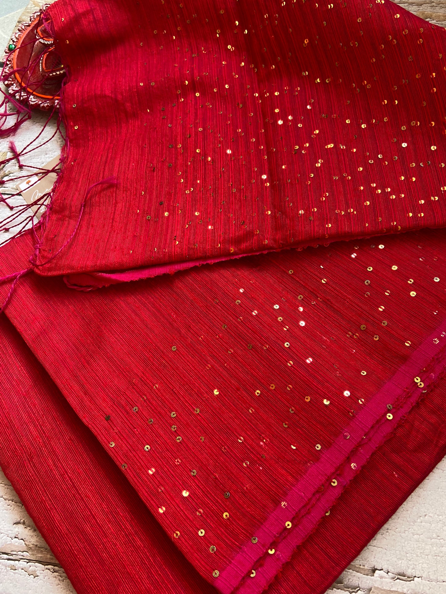 Snowdrop Red Saree