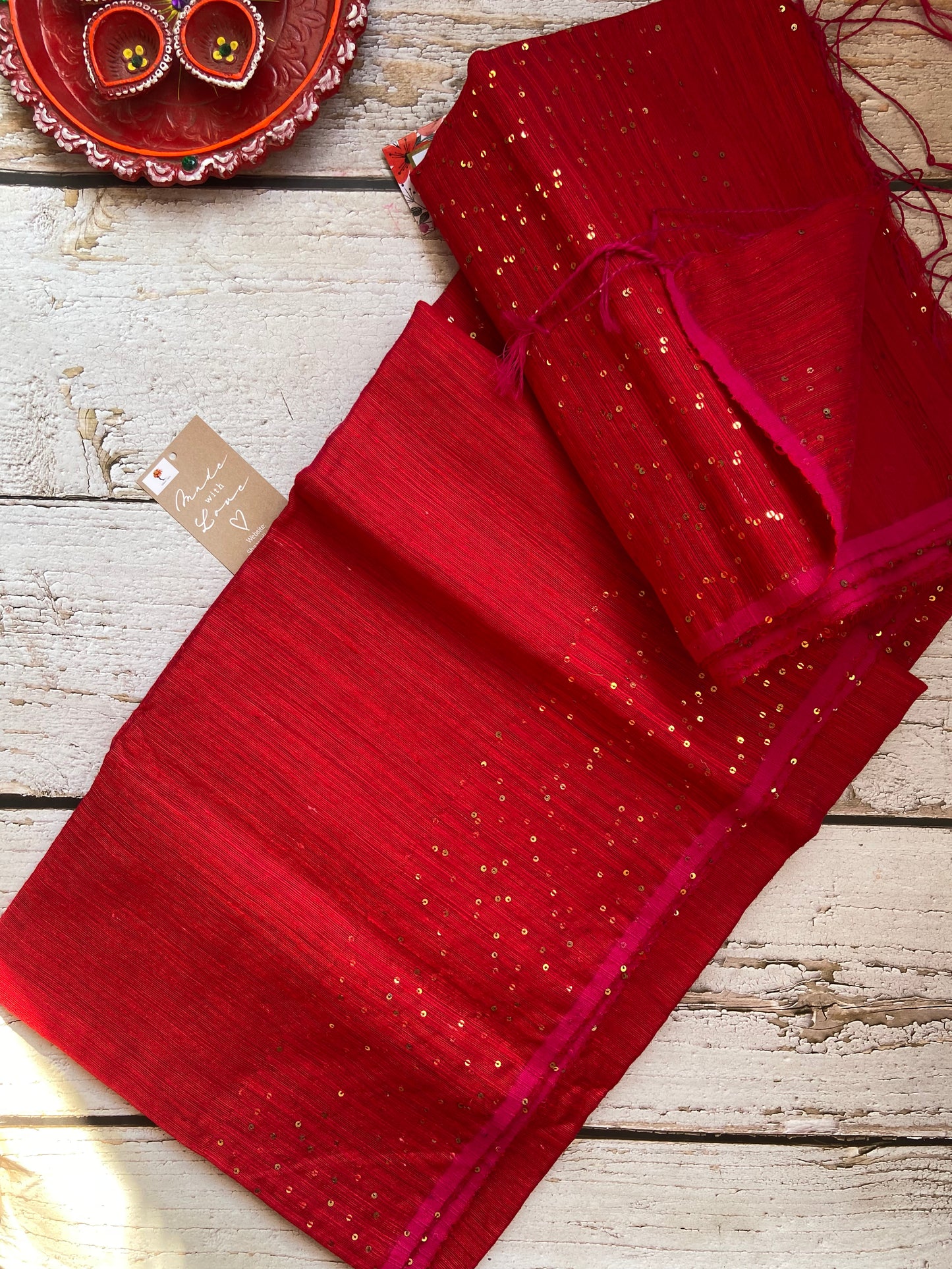 Snowdrop Red Saree