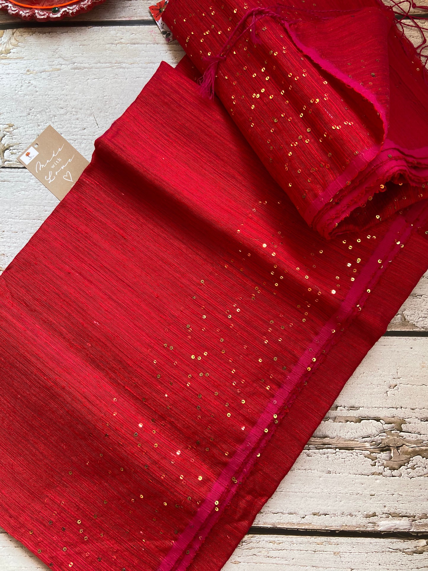 Snowdrop Red Saree