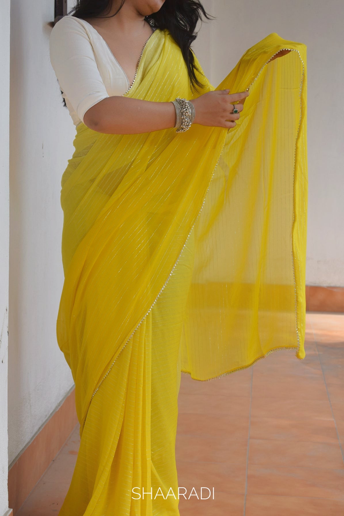 RANI Yellow Saree