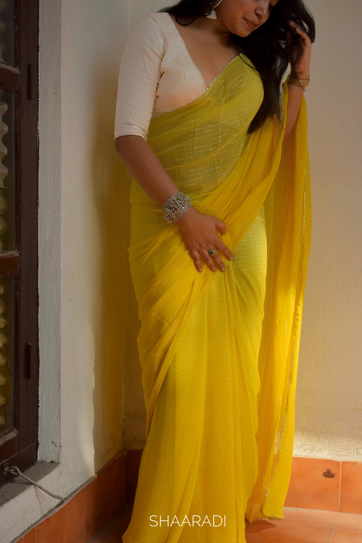 RANI Yellow Saree