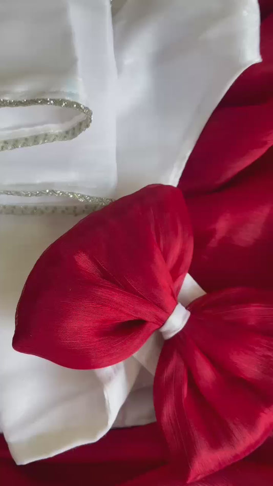 Valentine Red Tissue Saree