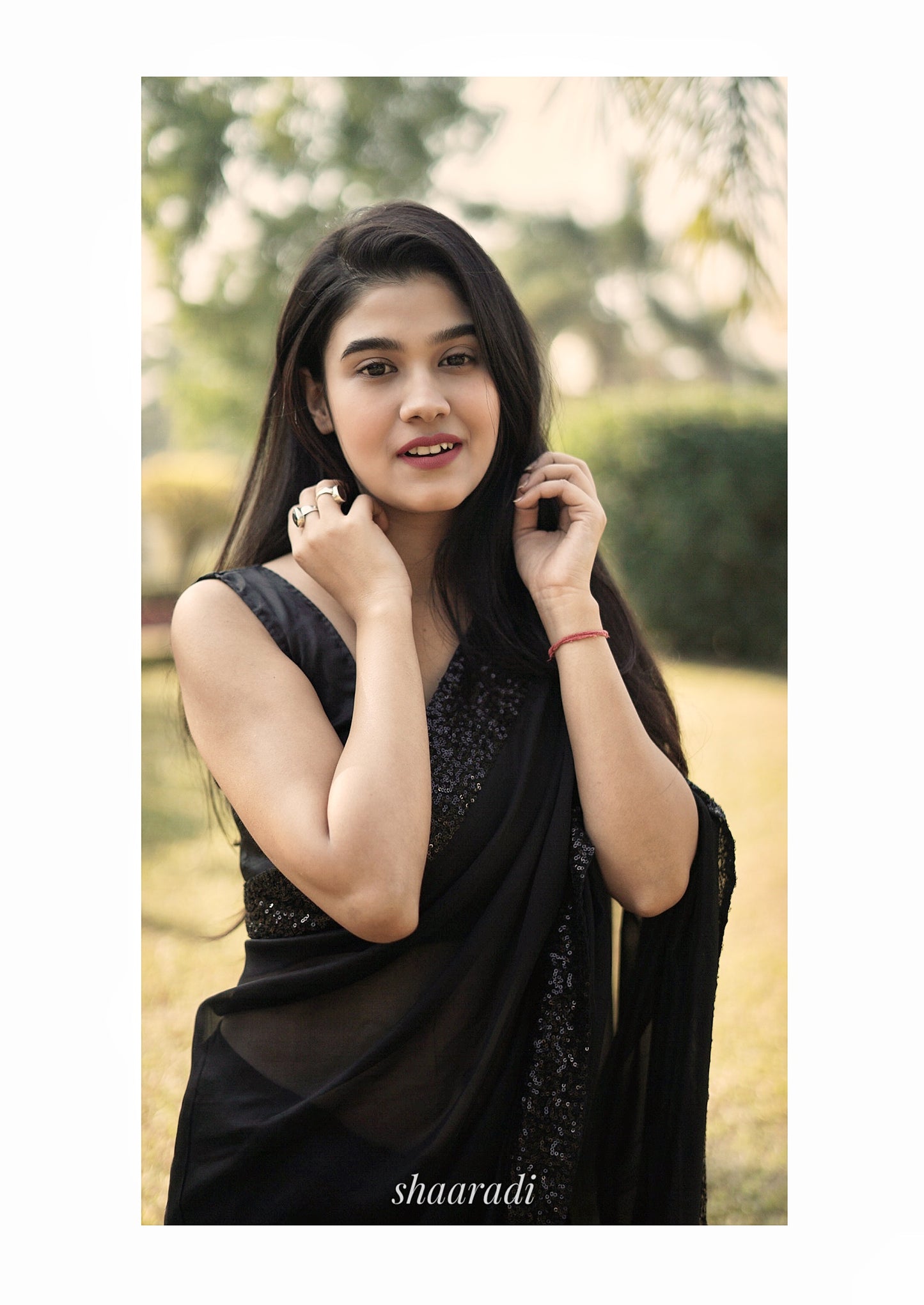 Elegance in black saree