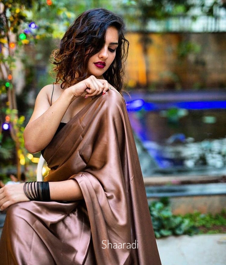 Copper Satin Saree