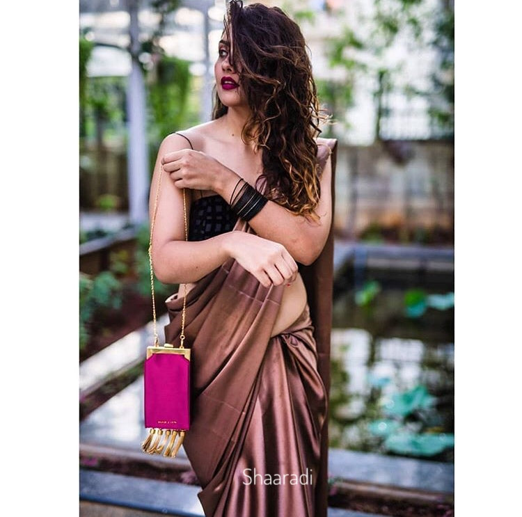 Copper Satin Saree