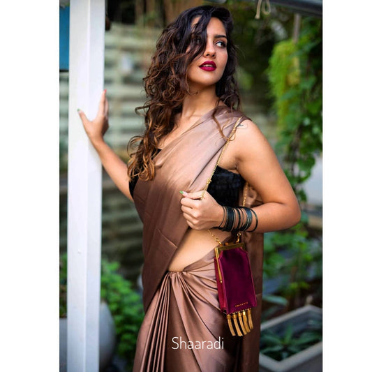 Copper Satin Saree