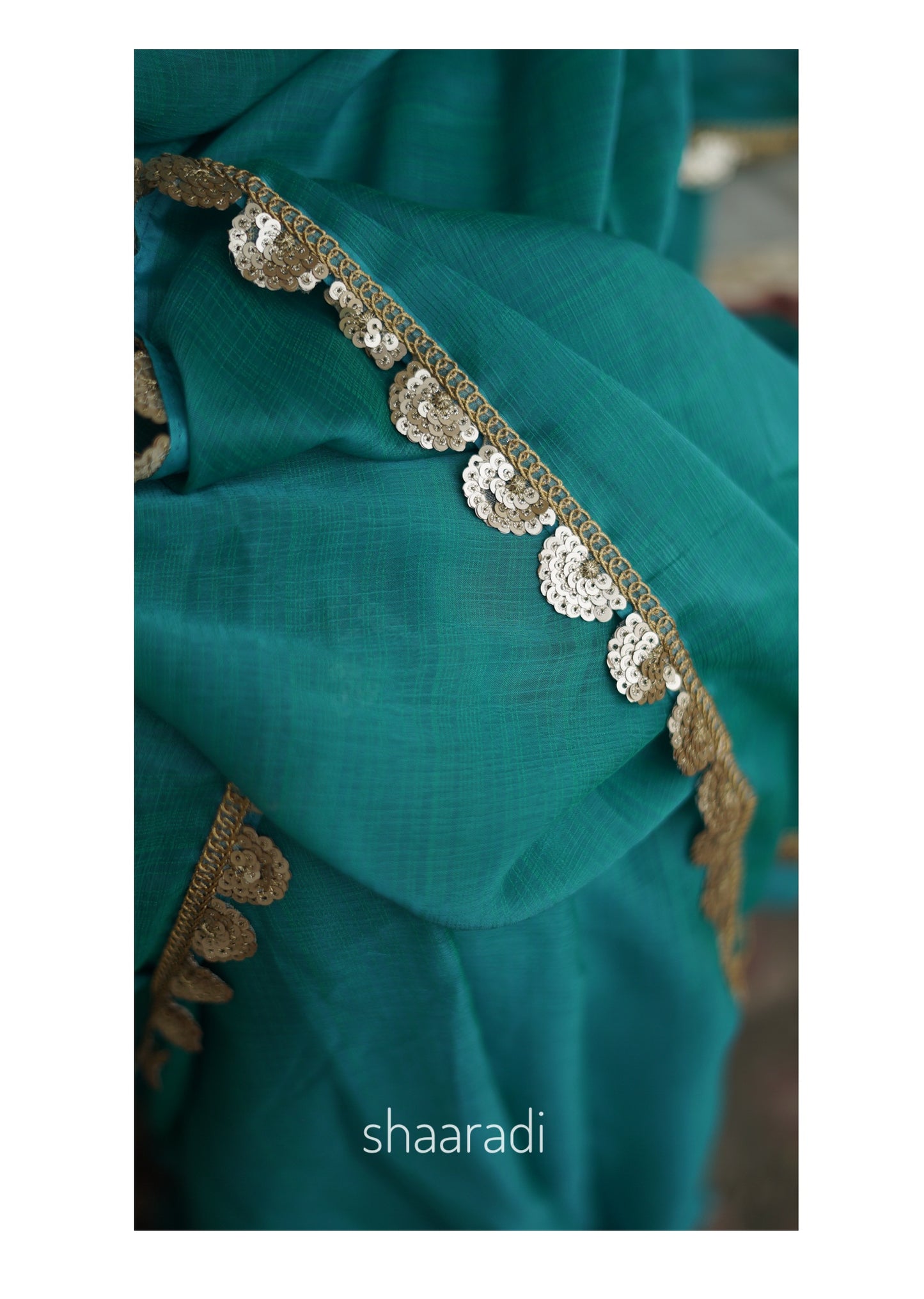 Sequinned Sea Waves Saree