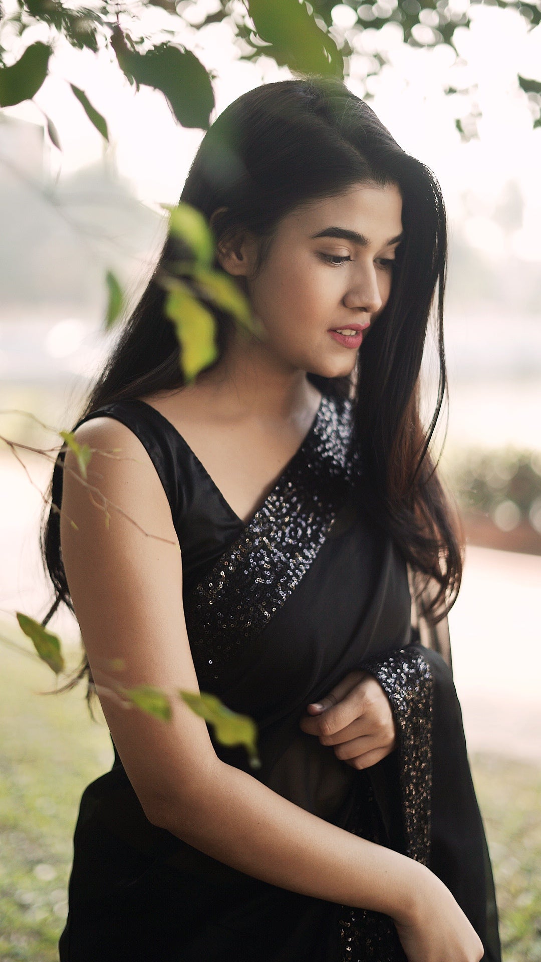 Elegance in black saree