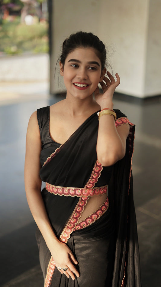 Roseate Black Saree