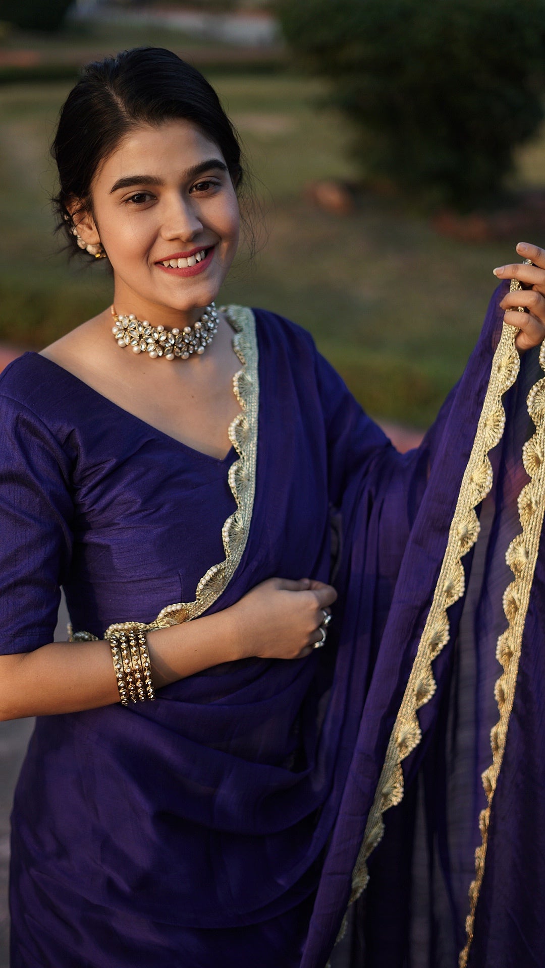 Violet Sea Chiffon Saree