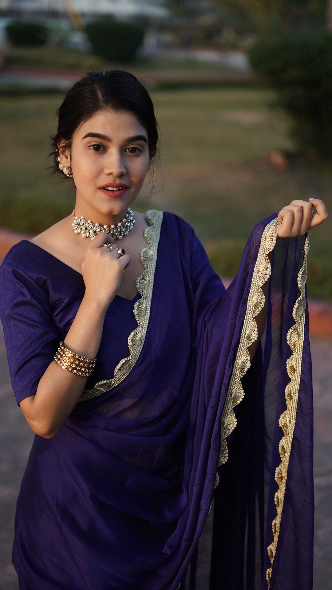 Violet Sea Chiffon Saree