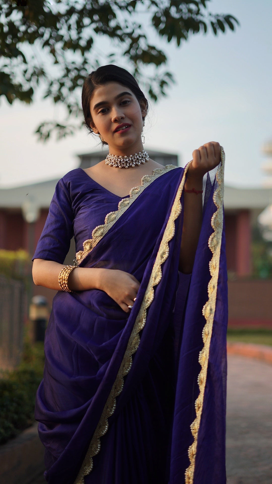 Violet Sea Chiffon Saree