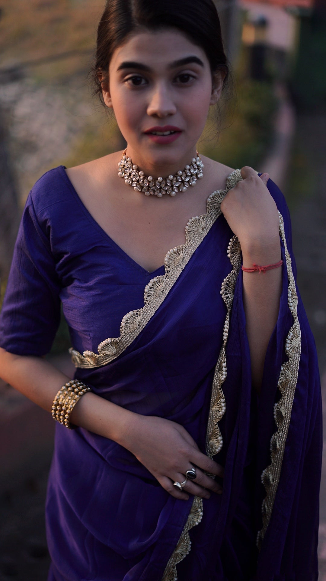 Violet Sea Chiffon Saree