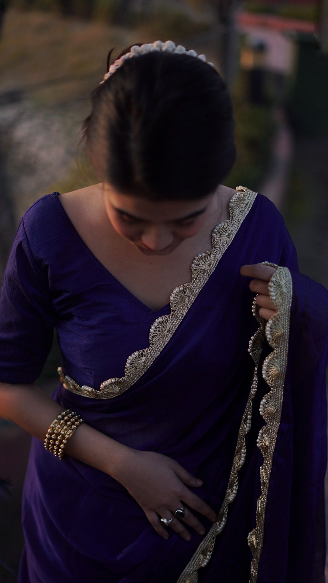 Violet Sea Chiffon Saree