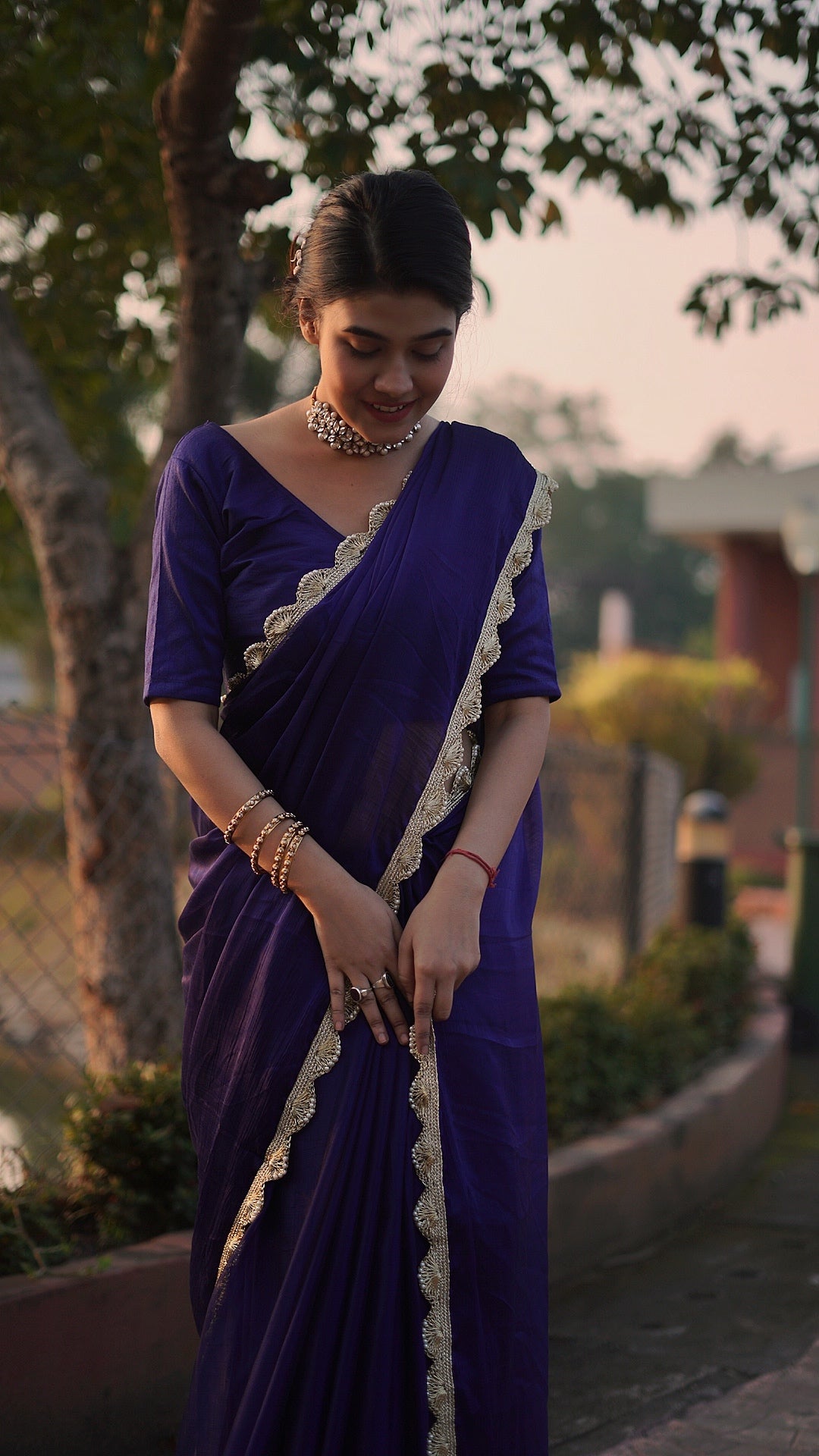 Violet Sea Chiffon Saree