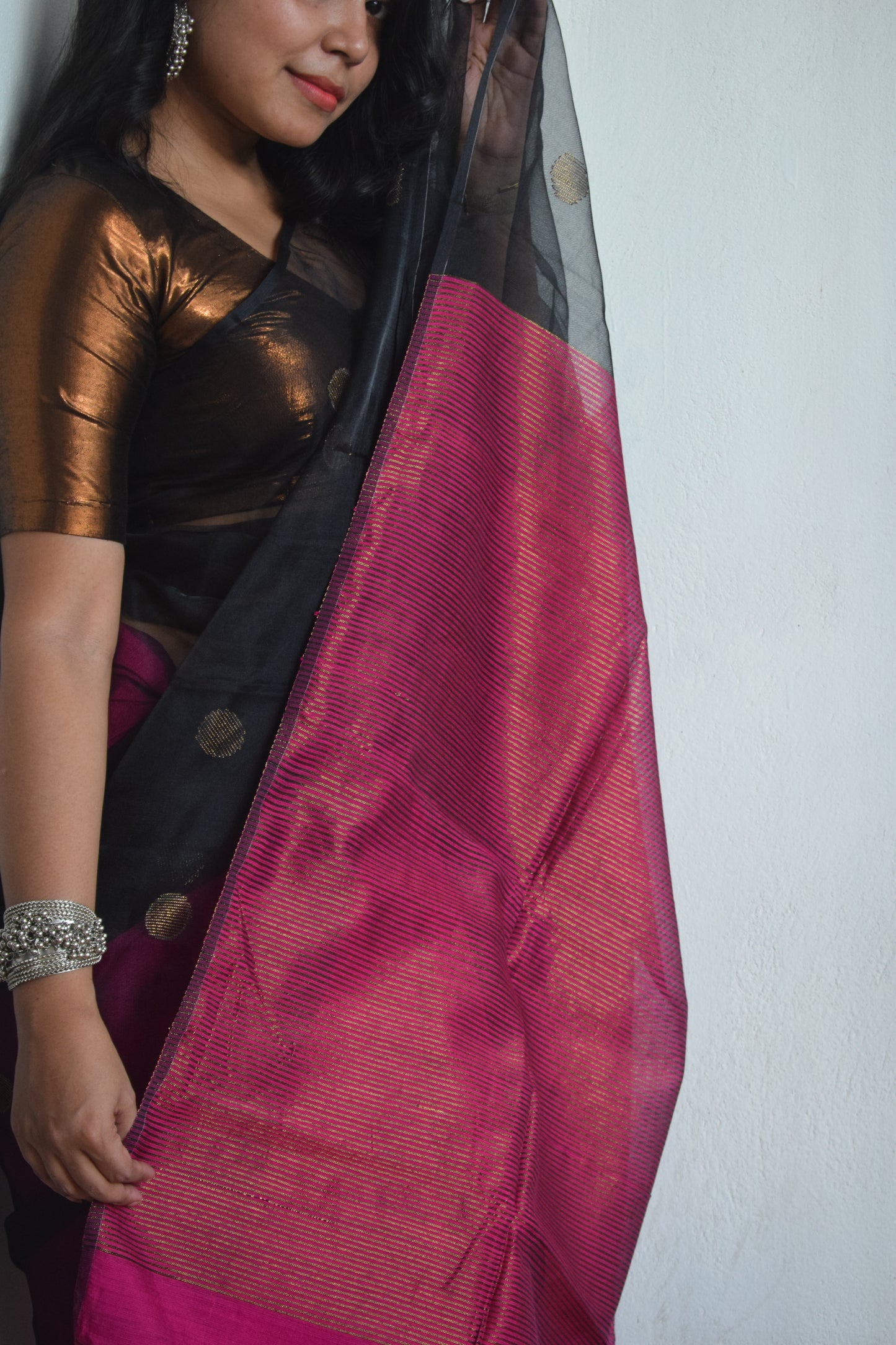 Rani Black Saree