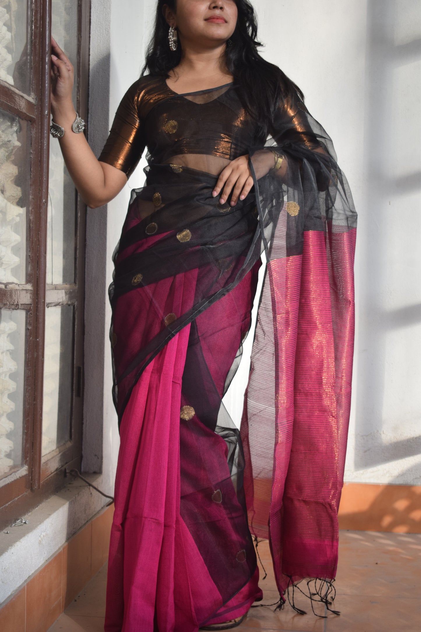 Rani Black Saree