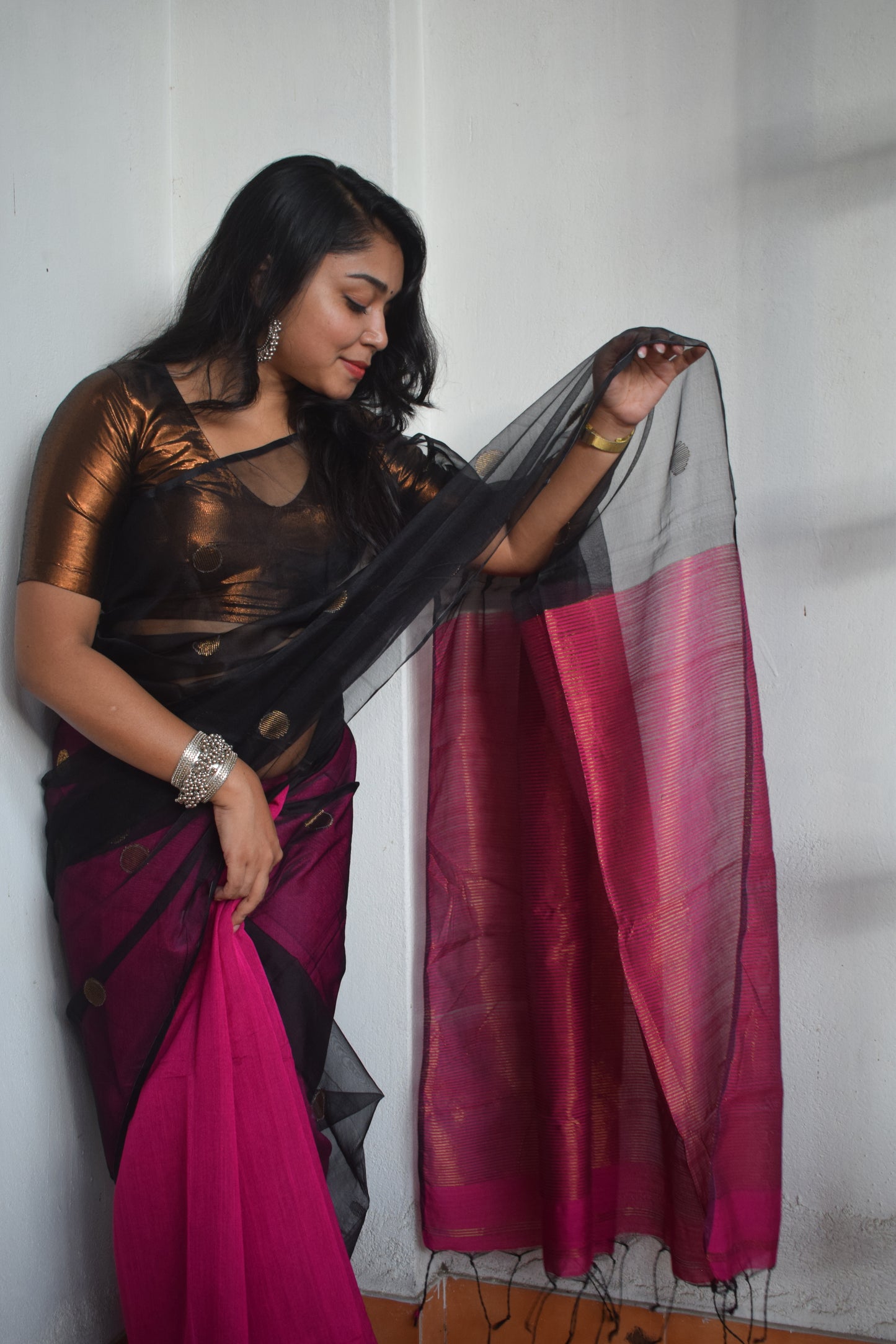 Rani Black Saree
