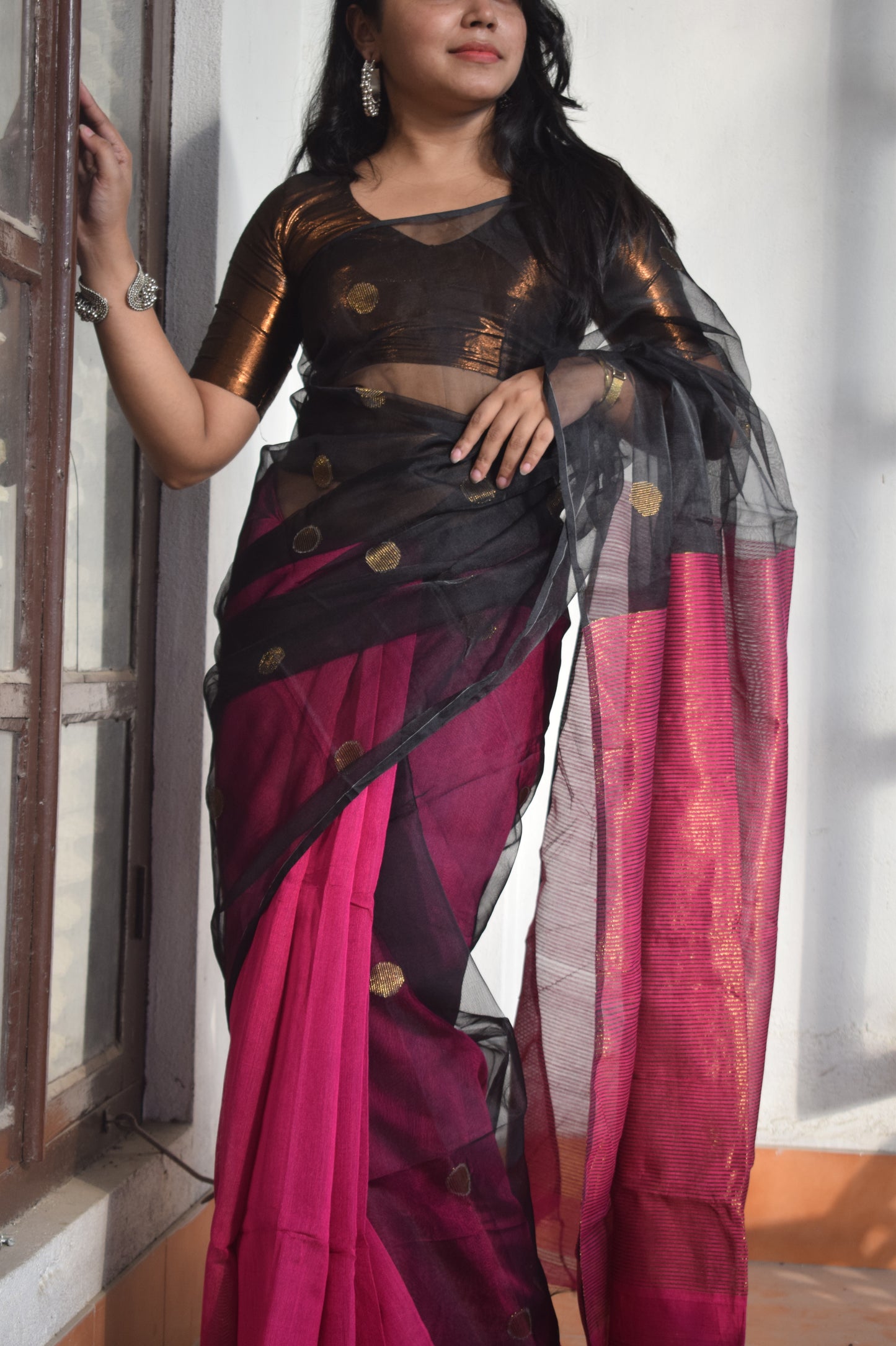 Rani Black Saree