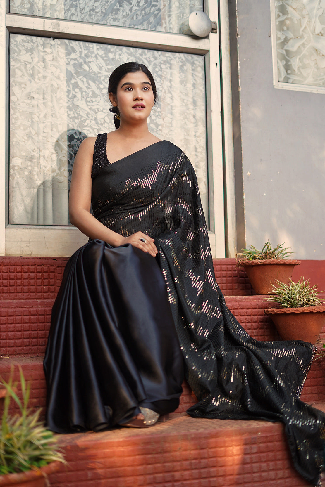 Buy sheladiya Embellished, Striped, Self Design, Woven Banarasi Cotton Silk Black  Sarees Online @ Best Price In India | Flipkart.com