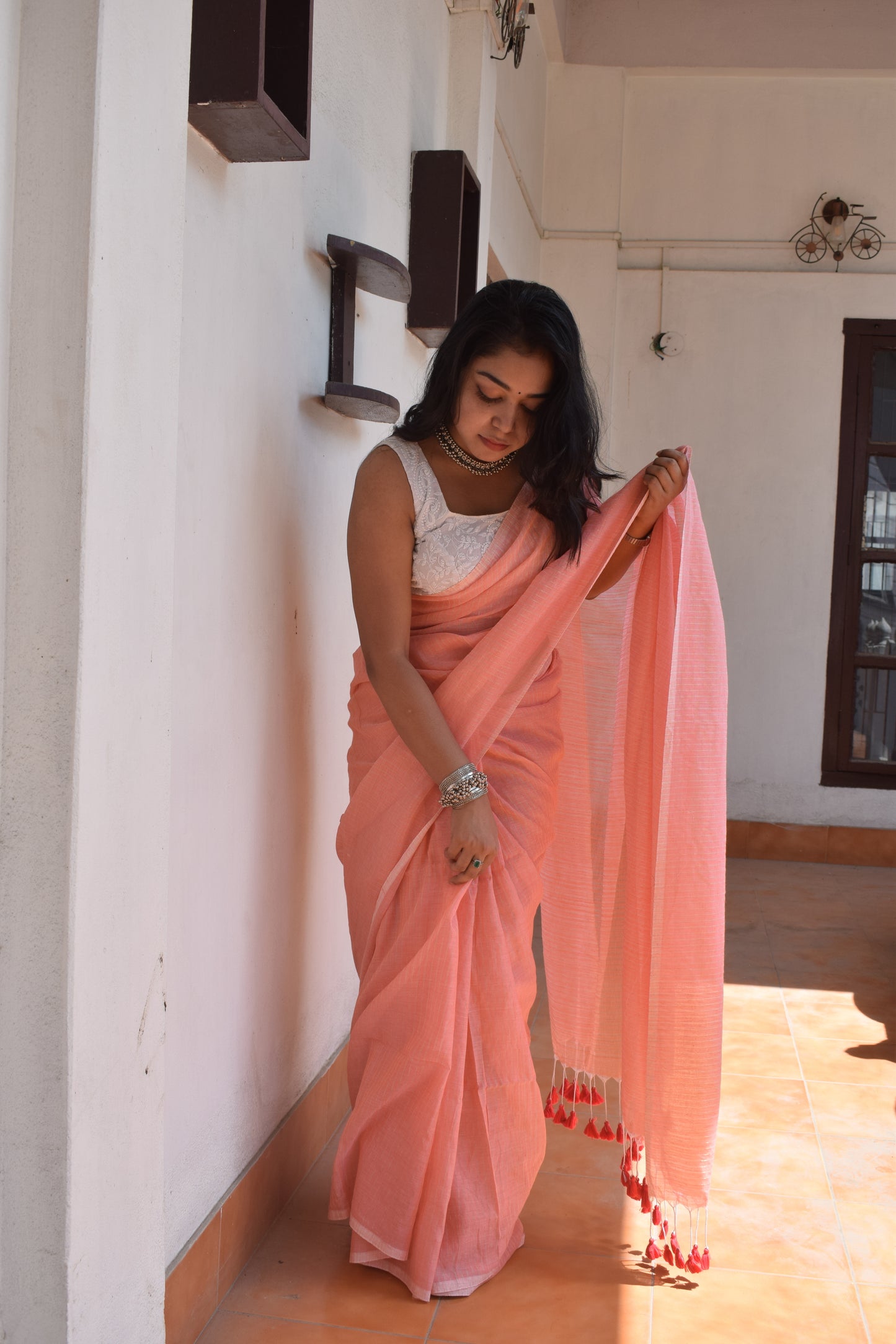 Forever Pink Rose Saree