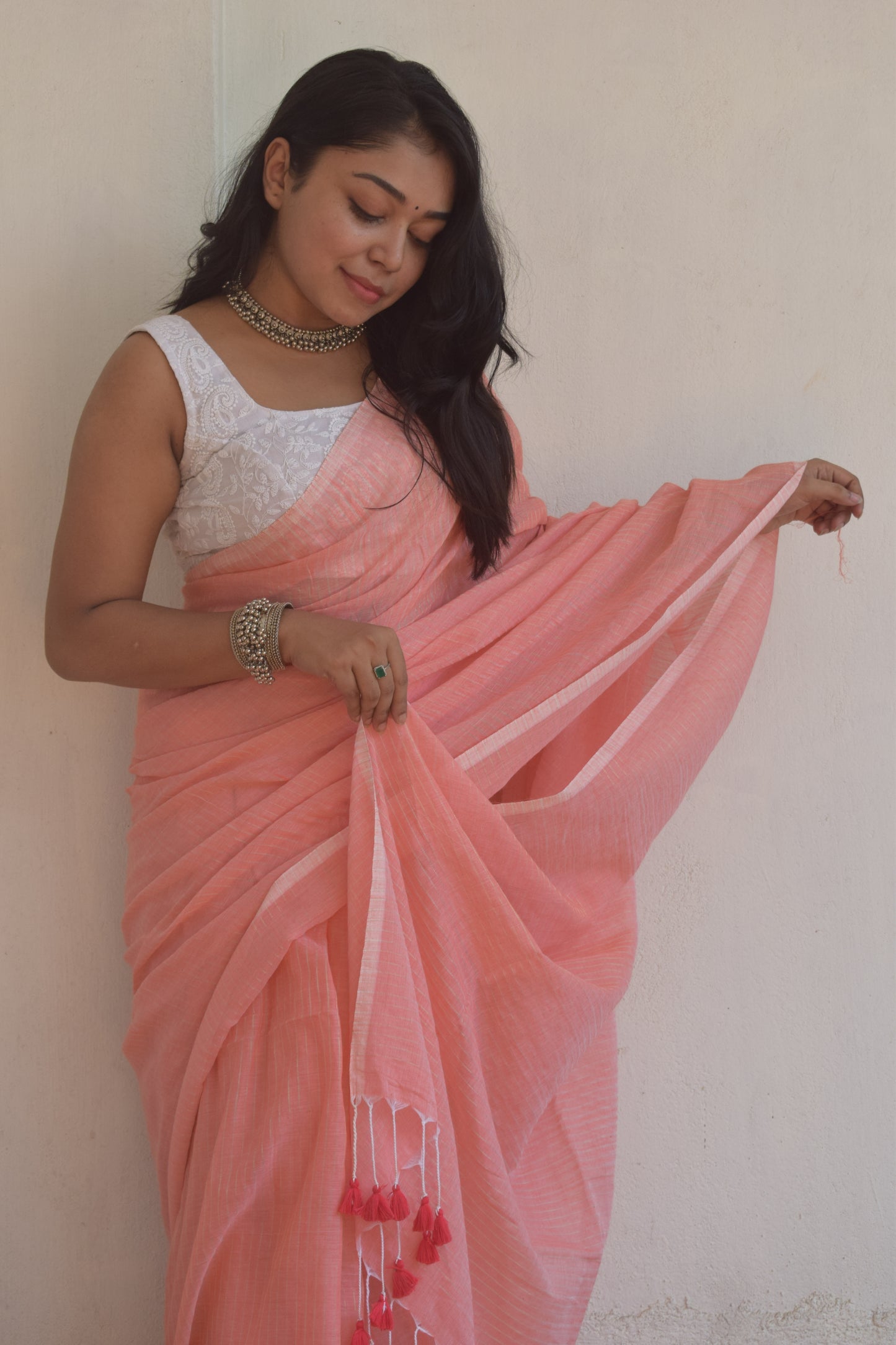 Forever Pink Rose Saree